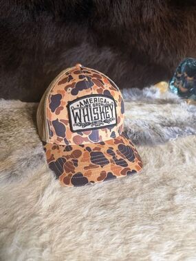 Americana 'Whiskey' Camouflage Trucker Hat - Brown/Black (3045A)